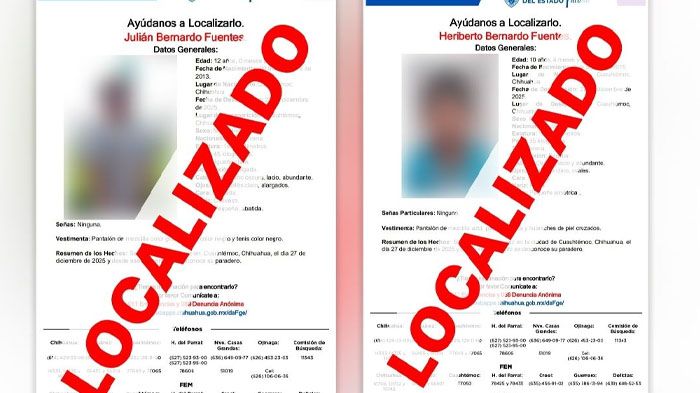 Encuentran con bien a hermanos  desaparecidos desde diciembre en Cuauhtémoc